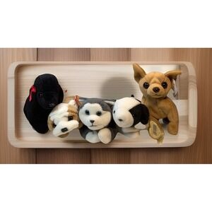 5 TY Beanie Babies -‎ Wrinkles - Spot - Nanook - Tiny - Gigi - NWT